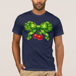 Lucky Clover Bow with Cherries Green Design Tシャツ