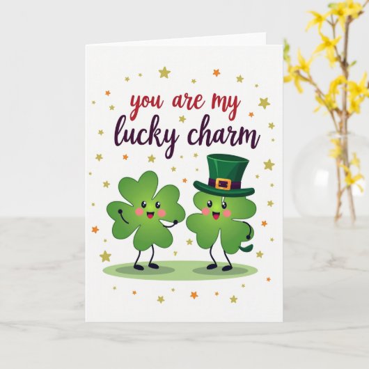 Lucky Clover Charm Card カード (黄色い花)
