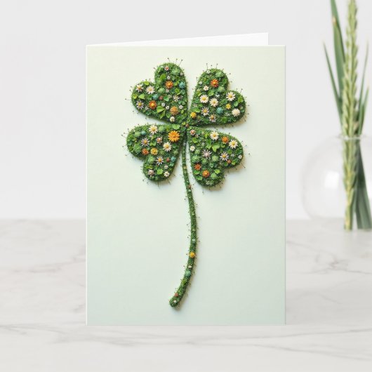 Lucky Clover Floral Pattern Card カード (正面)