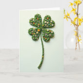 Lucky Clover Floral Pattern Card カード (黄色い花)