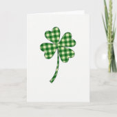 Lucky Clover Gingham Pattern Card カード (正面)