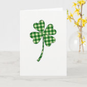 Lucky Clover Gingham Pattern Card カード (黄色い花)