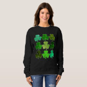 Lucky Clover Green Shamrock Irish Funny st patrick スウェットシャツ (正面フル)