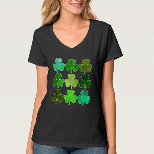 Lucky Clover Green Shamrock Irish Funny st patrick Tシャツ (正面)