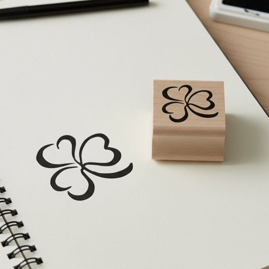 Lucky Clover Leaf Mini Stamp ラバースタンプ
