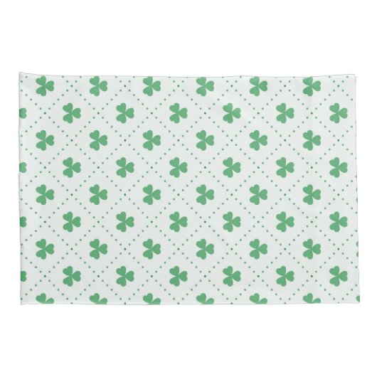 Lucky Clover Leaves Pattern Standard Size 枕カバー (裏面-右)