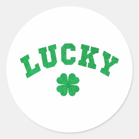 Lucky Clover Saint Patricks Day ラウンドシール (正面)