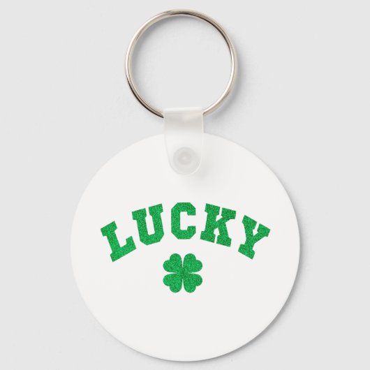 Lucky Clover Saint Patricks Day Both Side Print キーホルダー (正面)
