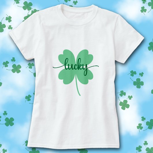 Lucky Clover Script St. Patrick’s Day Tee        Tシャツ