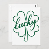 Lucky Clover Shamrock Leaf St. Patrick's Day Gift ポストカード (正面/裏面)