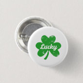 Lucky Clover St Patrick's Day 缶バッジ (正面&裏面)