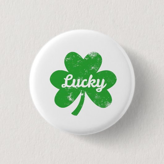 Lucky Clover St Patrick's Day 缶バッジ (正面)