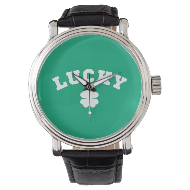 Lucky Clover St. Patricks Day 腕時計 (正面)