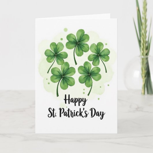 Lucky Clovers St Patricks Day Card カード (正面)