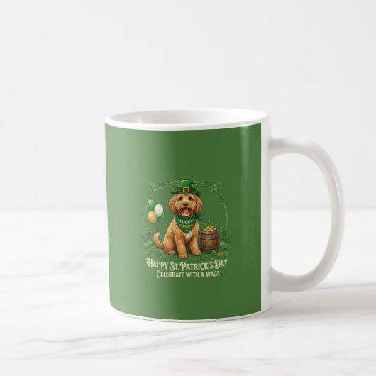 Lucky Cockapoo St. Patrick's Day コーヒーマグカップ (右)