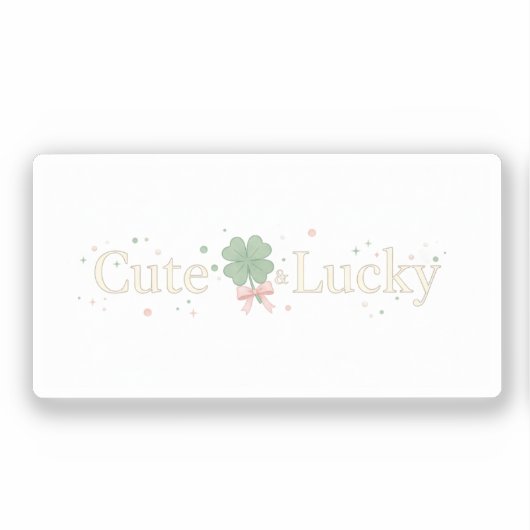 Lucky Coquette Aesthetic Bow Clover St Patrick シール (正面)