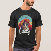 Lucky Cute Cat  Vintage Tシャツ (正面)