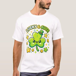 Lucky & Cute Shamrock Kawaii Design Tシャツ