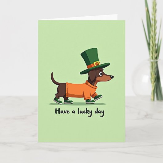 Lucky Dachshund Day Card カード (正面)