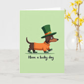Lucky Dachshund Day Card カード (黄色い花)