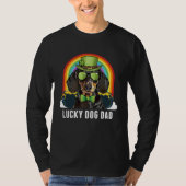 Lucky Dachshund Dog Dad St Patricks Day Tシャツ (正面)