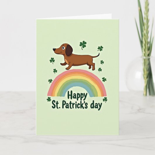 Lucky Dachshund Rainbow Card カード (正面)