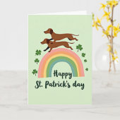 Lucky Dachshunds Rainbow Card カード (黄色い花)
