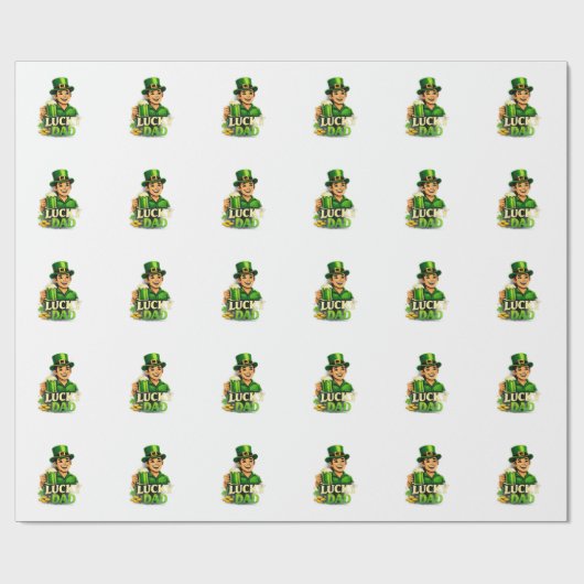 Lucky Dad – St. Patrick’s Day Clover Design ラッピングペーパー (フラット)