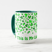 Lucky Day Shamrocks Four Leaf Clover Personalized  マグカップ (正面左)