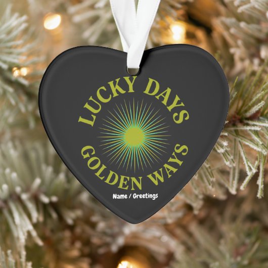 Lucky Days & Golden Ways Retro Sunburst Heritage  オーナメント (ツリー)
