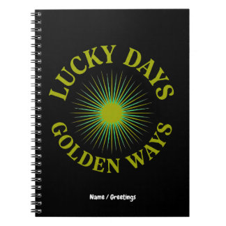 Lucky Days & Golden Ways Retro Sunburst Heritage  ノートブック