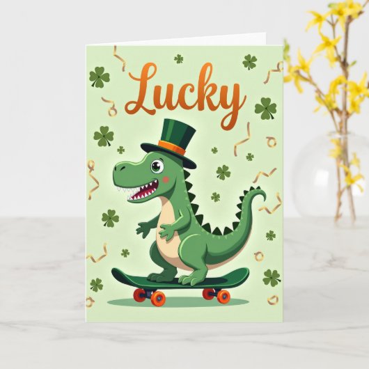 Lucky Dino Fun Time Card カード (黄色い花)