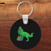 Lucky Dino-saur St Patricks Day Funny T-rex Irish  キーホルダー (正面)