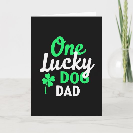 Lucky Dog Dad Greeting Card カード (正面)