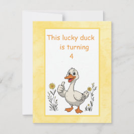 Lucky Duck Birthday Party Digital Download Invite 招待状