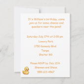 Lucky Duck Birthday Party Digital Download Invite 招待状 (裏面)