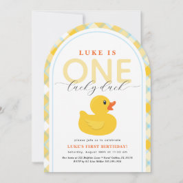 Lucky Duck First Birthday Arch Invitation 招待状
