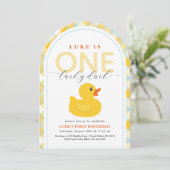 Lucky Duck First Birthday Arch Invitation 招待状 (スタンド正面)