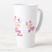 Lucky Duck women T-shirt Modern Design カフェラテマグ (右アングル)