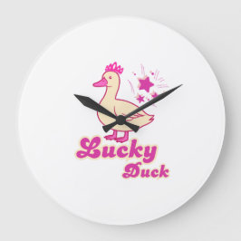 Lucky Duck women T-shirt Modern Design ラージ壁時計