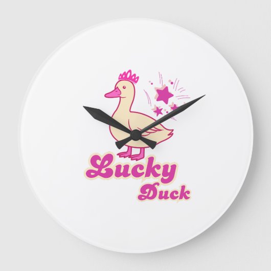 Lucky Duck women T-shirt Modern Design ラージ壁時計 (正面)