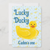 Lucky Ducky First Birthday Invitation 招待状 (正面)