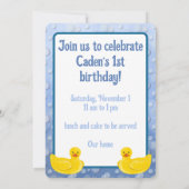 Lucky Ducky First Birthday Invitation 招待状 (裏面)