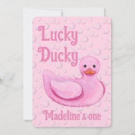 Lucky Ducky First Birthday Invitation 招待状