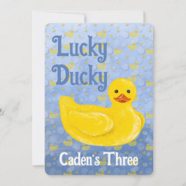 Lucky Ducky Third Birthday Invitation 招待状