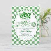 Lucky Dude Baby Shower Invitation 招待状 (スタンド正面)