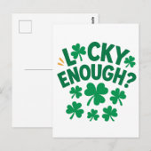 Lucky Enough? Fun St. Patrick's Day ポストカード (正面/裏面)