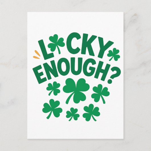 Lucky Enough? Fun St. Patrick's Day ポストカード (正面)