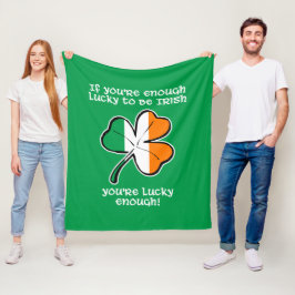 Lucky enough to be Irish フリースブランケット