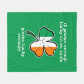 Lucky enough to be Irish フリースブランケット (正面(横))